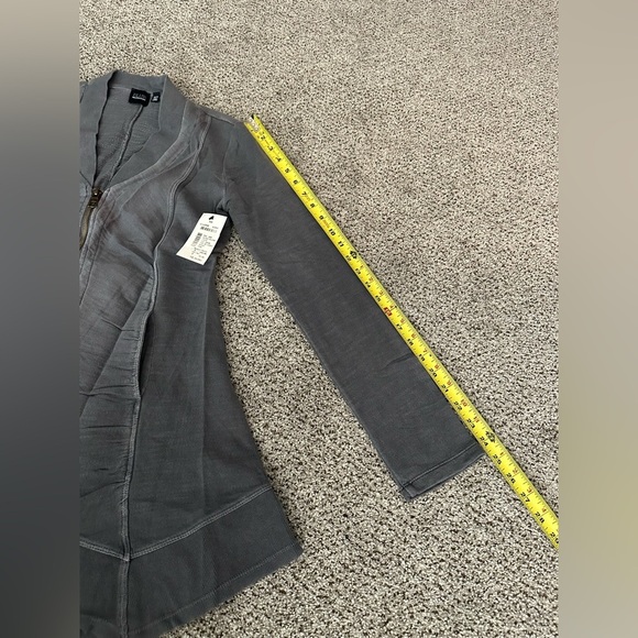 BLUE SAKS FIFTH AVE XS BLUE KNIT ZIP UP TUNIC TOP JACKET - Picture 10 of 11